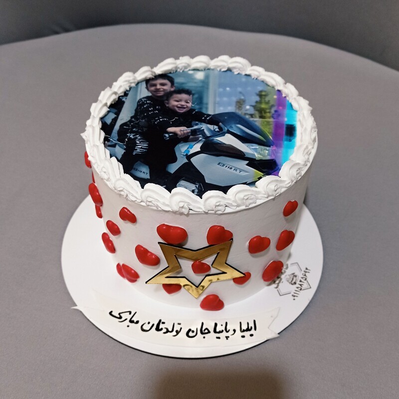کیک تصویری پسرونه با عکس خوراکی 