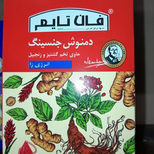 دمنوش جنسینگ (انرژی زا) حاوی تخم گشنیز وزنجبیل       14 تی بگ هرمی فویل دار 