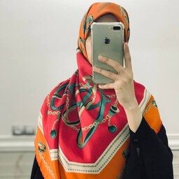 روسری ابریشم توییل دور دست دوز  با کیفیت در دو رنگ( قواره 140)