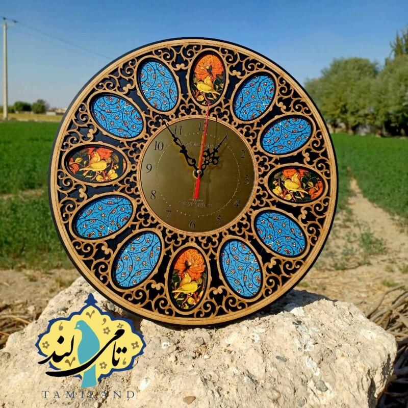 ساعت دیواری گرد 38 پاپیا طرح مینا صنایع دستی تامی لند