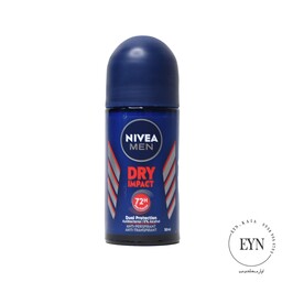 مام نیوا رول ضد تعریق مدل درآی ایمپکت Nivea Roll on Dry impact حجم 50 میل دو لیبل آلمانی