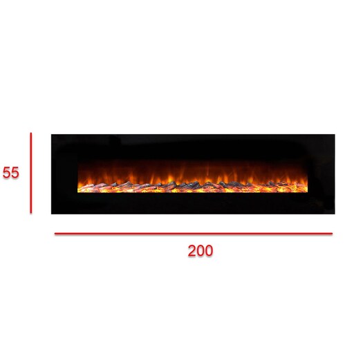 شومینه دیواری برقی شومینه بیستون مدلE.B.200.L2