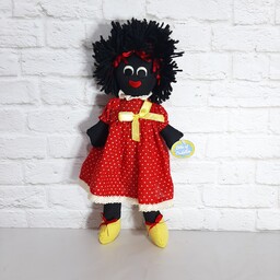 عروسک پارچه ای تگ دار دختر سیاه پوست بسیار زیبا و با کیفیت 