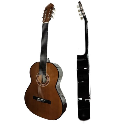گیتار کلاسیک رنگ قهوه ای مارک CLASSIC همراه با سافت کیس ضدضربه و پیک(مضراب گیتار) و ارسال رایگان