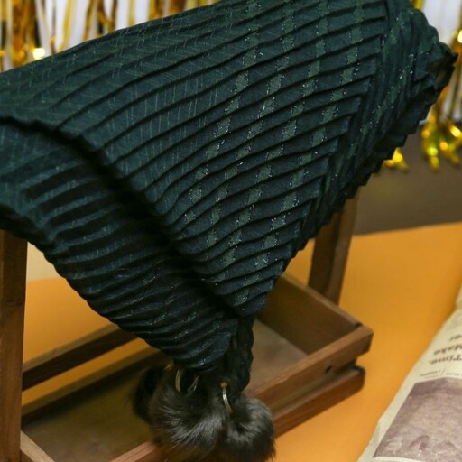 روسری پلیسه لنین پوم دار چهار فصل 