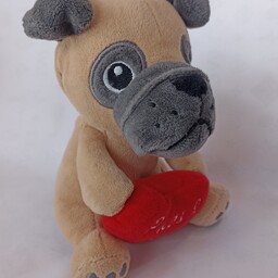 عروسک سگ قلب بدست 20سانتی متر  کیفیت بالا 