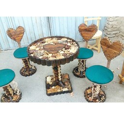 میز ناهارخوری جنگلی میز جنگلی نهارخوری چوبی سنتی روستیک میز غذاخوری کمجا کلاسیک ارسال بصورت پسکرایه 