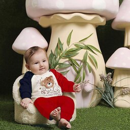 ست بلوز و شلوار نوزادی مدل خرس فضایی در چهار رنگ مناسب دختر و پسر