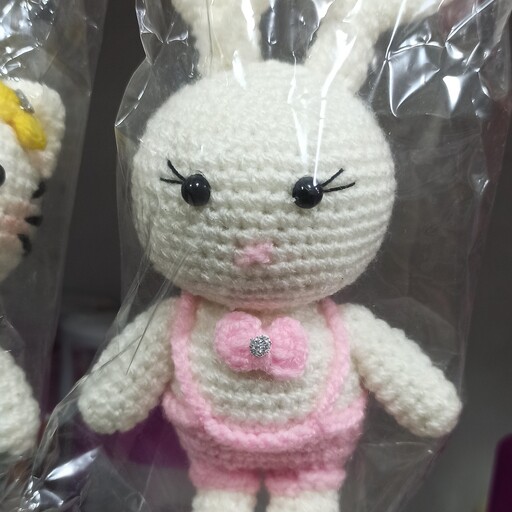 عروسک خانوم خرگوشه  بافتنی کار دست 