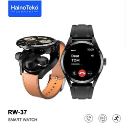 ساعت هوشمند طرح گرد برند هاینوتکو بهمراه ایرپاد فابریک صفحه نمایش AMOLED مدل HainoTeko RW-37 مکالمه سلامتی ورزشی  کامل