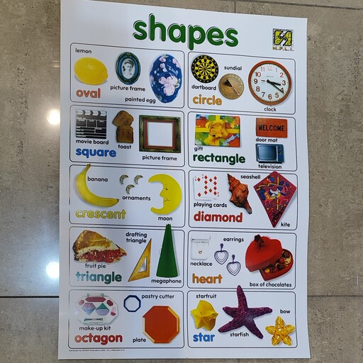 پوستر آموزشی زبان انگلیسی شکل ها Shapes 