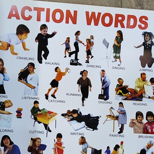 پوستر آموزشی زبان انگلیسی Action Words 