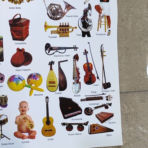 پوستر آموزشی زبان انگلیسی آلات موسیقی Musical Instruments 