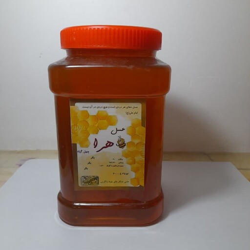عسل چهل گیاه هرا دو کیلویی کاملا طبیعی و ارگانیک (فروش بدون واسطه، مستقیم از زنبوردار) دارای برگ آزمایش