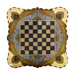 صفحه شطرنج خاتم کاری اعلا طرح تذهیب ( 50 در 50 سانتی متر )