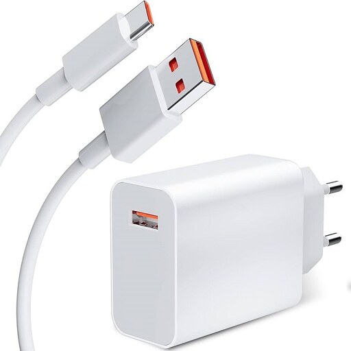 شارژر دیواری شیائومی مدل note 10 pro max به همراه کابل تبدیل USB-C 