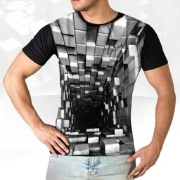 تی شرت سه بعدی مردانه مدل Blocks