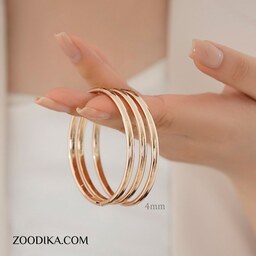 دستبند النگویی زنانه ژوپینگ طرح طلا رنگ ثابت ضد حساسیت کد AAD-338