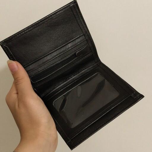 کیف پول مردانه جیبی دوخته شده با چرم طبیعی فقط یک عدد مانده