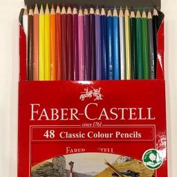 مداد رنگی مقوایی 48 رنگ فابرکاستل اصلی