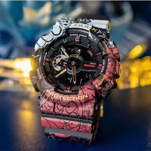 ساعت  مچی جی شاک GA110 قزمز مشکی اسپرت جیشاک GShock) ، صد در صد ضدآب ، تنظیم اتوماتیک با پایتخت کشورها ، اتولایت دار