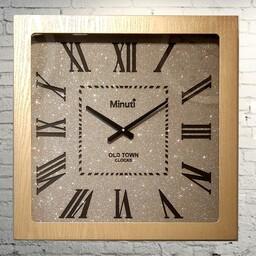 ساعت دیواری چوبی مربع سایز 60cm