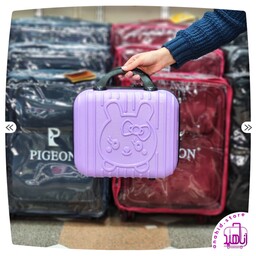 چمدان کودک - بچگانه دخترانه طرح خرگوش  برجسته رنگ یاسی  (فقط کیف دستی)