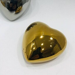 قلب کوچک طلایی سرامیکی 2عددی با آبکاری pvd (یک جفت) دیواری یا رومیزی