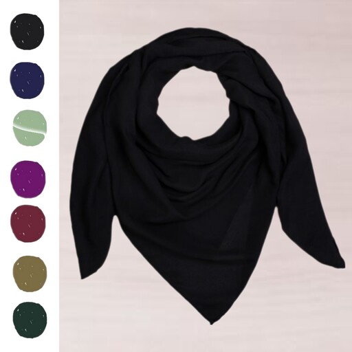 روسری ساده کرپ حریر  کیفیت عالی قواره 130مشکی ، سرمه  ای ، سبز ، جگری ، بنفش و...