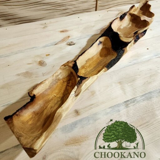 ظرف اردُو خوری روستیک چوب ممرز به طول 100  عرض 15  ارتفاع 10 دست ساز