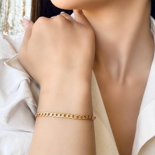 دستبند ژوپینگ زنجیر کارتیر تخت نازک طلایی