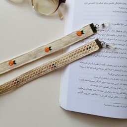 بند عینک گلدوزی شده با دست طرح نارنگی 