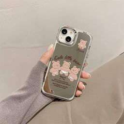 قاب گوشی موبایل آیفون مدل خرس کله پوک آینه ای