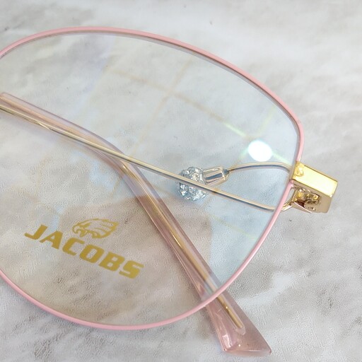 عینک طبی زنانه فلزی صورتی طلایی با دسته های فانتزی زیبا