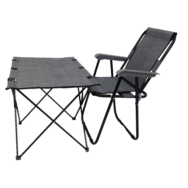 ست میز و صندلی تاشو ساحلی 9 فنره همراه با کاور ضخیم زیپ دار(1 عدد صندلی و 1 عدد میز)
