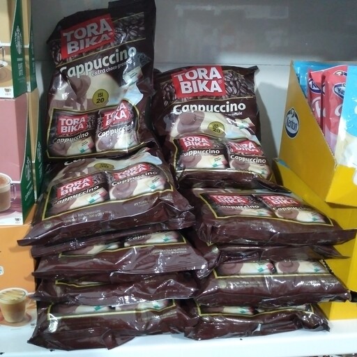 کاپوچینو تورابیکا اندونزی Tora Bika همراه با شکلات گرانوله ساشه 25 گرمی بسته 20 عددی