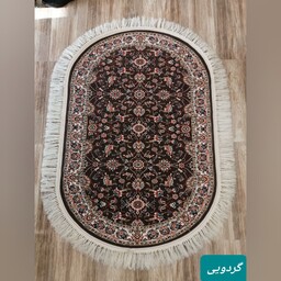 فرش بیضی سایز 1در1.5 طرح افشان، در 4 زمینه ی رنگ کرم، گردویی، مشکی،  فیلی، 500شانه تراکم1200(ارسال با تیپاکس پس کرایه )