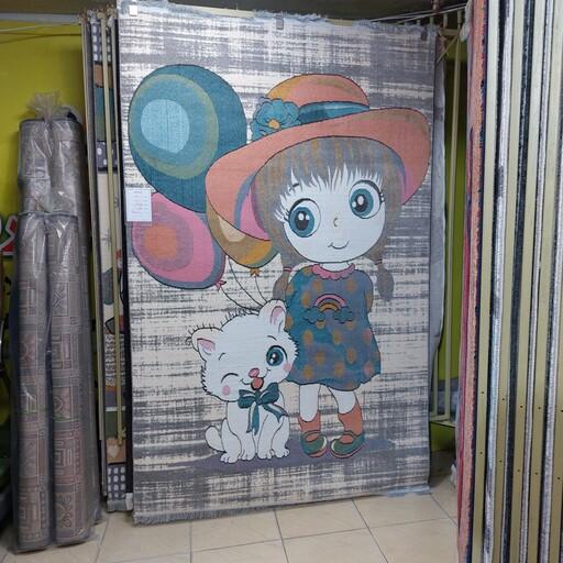فرش کودک دخترانه 4متری طرح عروسکی  500شانه تراکم 1000، طرحی جدید برای فرش بچگانه( هزینه ارسال پسکرایه)