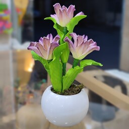 گل گلدان مصنوعی فومی قابل شستشو چهار رنگ مختلف دکوری تزئینی 