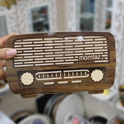 جا دستمال کاغذی چوبی طرح رادیو دکوری تزئینی کادویی 