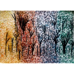 نقاشی رنگ روغن انتزاعی چهار فصل