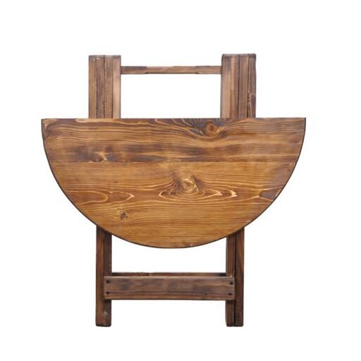 میز چوبی سفری صفحه گرد مدل تاشو