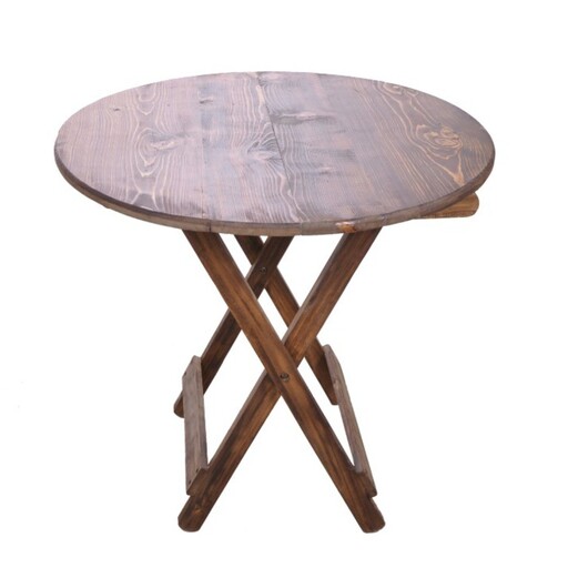 میز چوبی سفری صفحه گرد مدل تاشو