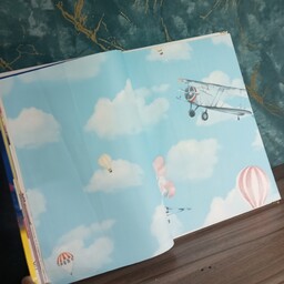 کاغذدیواری کودک در طرح های کارتونی آسمون ابری مناسب اتاق کودکان