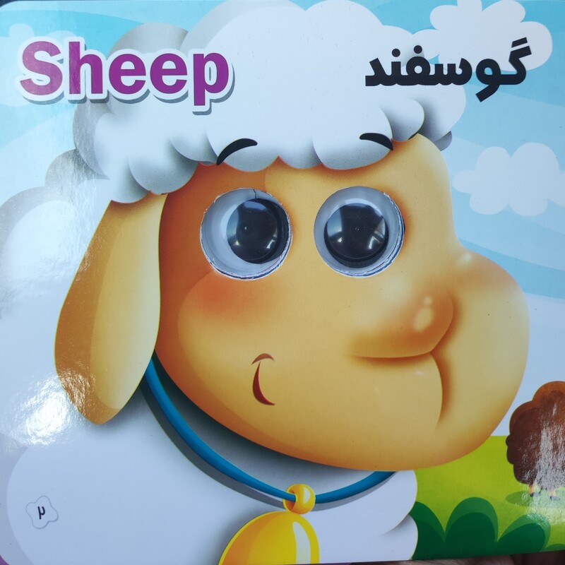 کتاب کودک چشم قلمبه آشنایی با حیوانات مزرعه  ، دو زبانه ، آموزش با شعر ،خشتی سایز  کوچک
