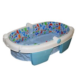 وان حمام نوزاد و کودک مدل تاشو طرح حیوانات دریایی رنگ آبی کد cdb274A