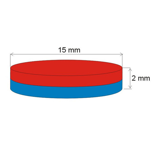 آهن ربا مدل نئودیمیوم دیسک کد 15x2mm  بسته 2 عددی مگامال