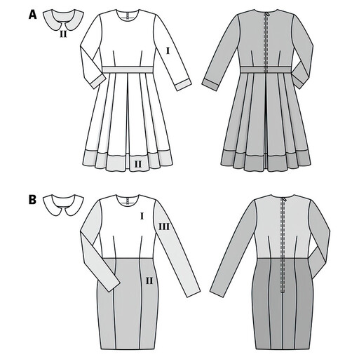 الگو خیاطی پیراهن مجلسی زنانه بوردا استایل کد 7012 سایز 32 تا 42 متد مولر