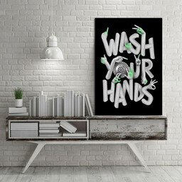 تابلو شاسی طرح بهداشت مدل Wash Your Hands کد A581... سایز 20.30