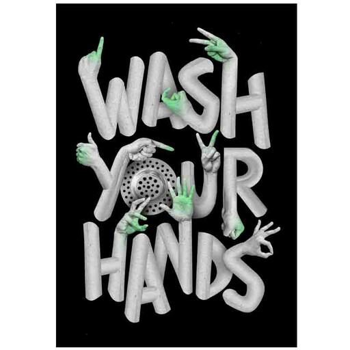 تابلو شاسی طرح بهداشت مدل Wash Your Hands کد A581... سایز 20.30